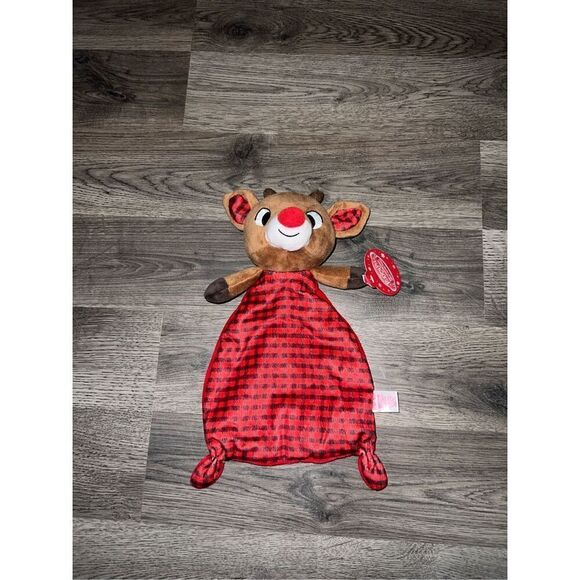 Rudolph The Red Nose Reindeer Lovey Plush Baby Christmas Toy NEW - Picture 1 of 7